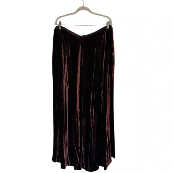 DRIES VAN NOTEN Velvet Maxi Skirt Merlot Size 38 - Picture 6 of 6